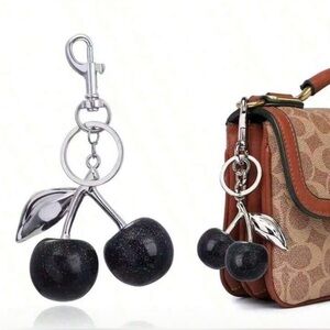 Cherry Crystal Fashion Pendant Key Chain Bag Charm.  NEW!
